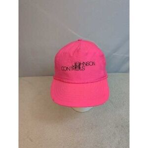 Johnson Controls Neon Pink Embroidered‎ Baseball Cap Hat